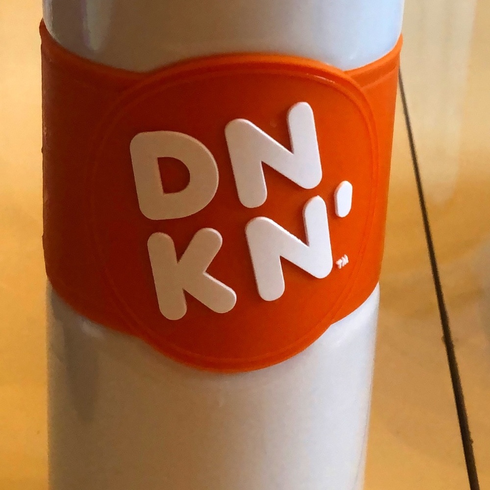 Preowned 35 oz Dunkin Donuts Stainless Steel Thermos/Tumbler - Orange & White